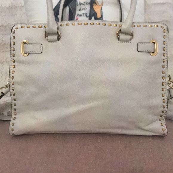 Michael Kors Hamilton purse with gold whip stitch. ⭐️⭐️polish stud logo⭐️⭐️ - Picture 5 of 8